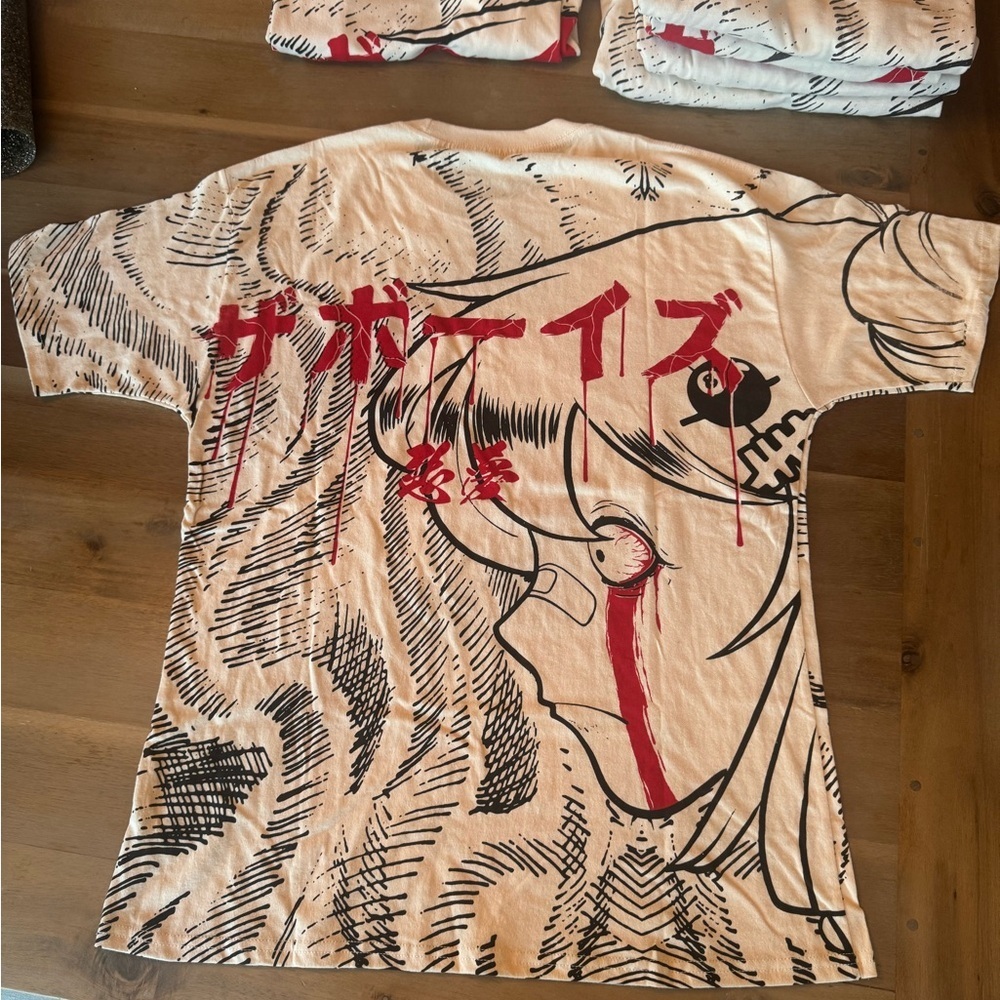 Graphic Men's Tee Beige Red and Black - 100% Cotton Shirts - Picture 8 of 9